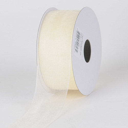 Eggshell - Sheer Organza Ribbon - ( 1-1/2 inch | 100 Yards )